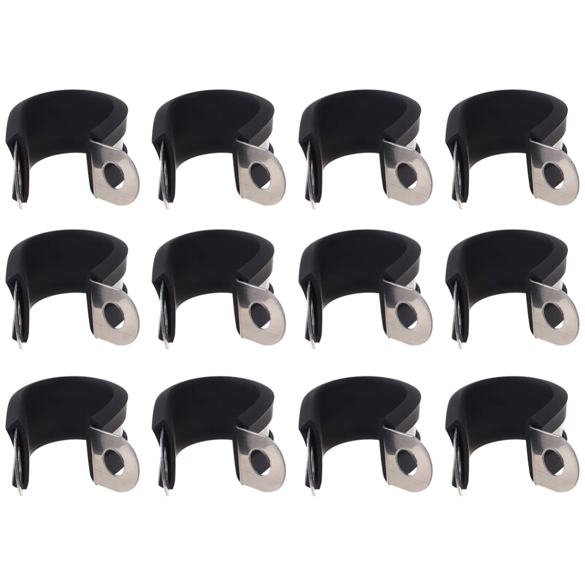 Wire (Black,5x3x1.8cm) Organizer Clips 12pcs R-Type Clip Clamp Screw Mounting Cable Clip for Home Office TV Electrical Mounting Organizer Management Hose Clamps Hose Clamps Hose Clamps