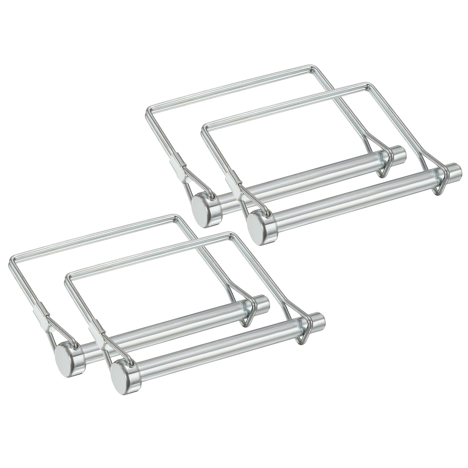 PATIKIL 4 Pcs Trailer Coupler Pins, 5/16" x 3.5" (8mm x 90mm) Safety Wire Lock Hitch Pin Arch Shaft Spring Locking Clip Square with Loop for Farm Trailers Lawn Garden Wagons