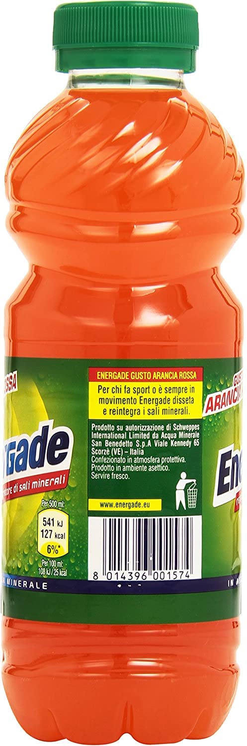 Energade Arancia Rossa Bevanda Energtica - Bebidas energéticas (24 unidades, 0,5 l), color rojo y naranja
