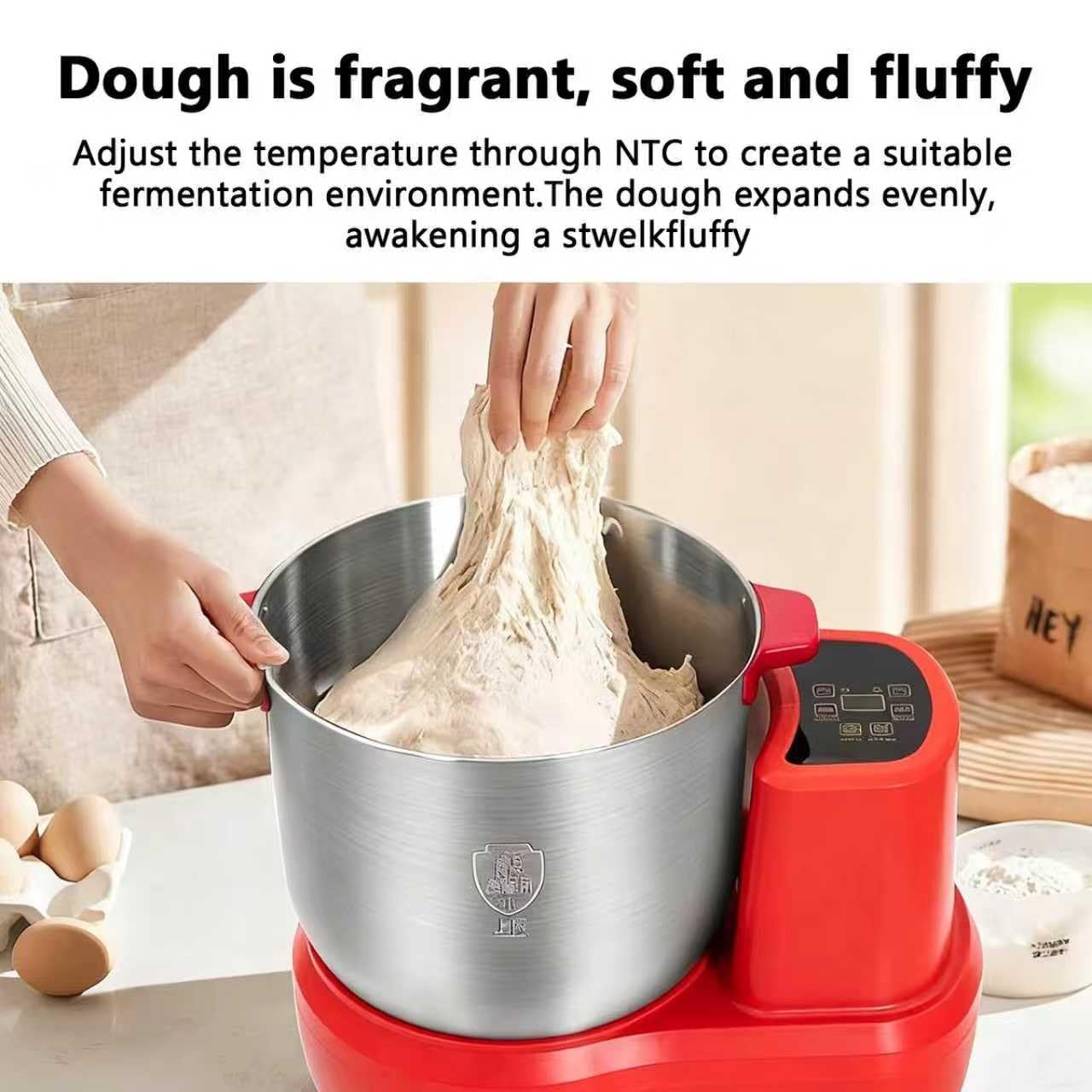 Impastatrice Planetaria Da 12 Litri, Impastatrice Cucina Da 200 W, Impastatrice Elettrica, Con Funzione Fermentazione E Timer Intelligente, Design Diviso, Impasto Rapido In 15 Minuti