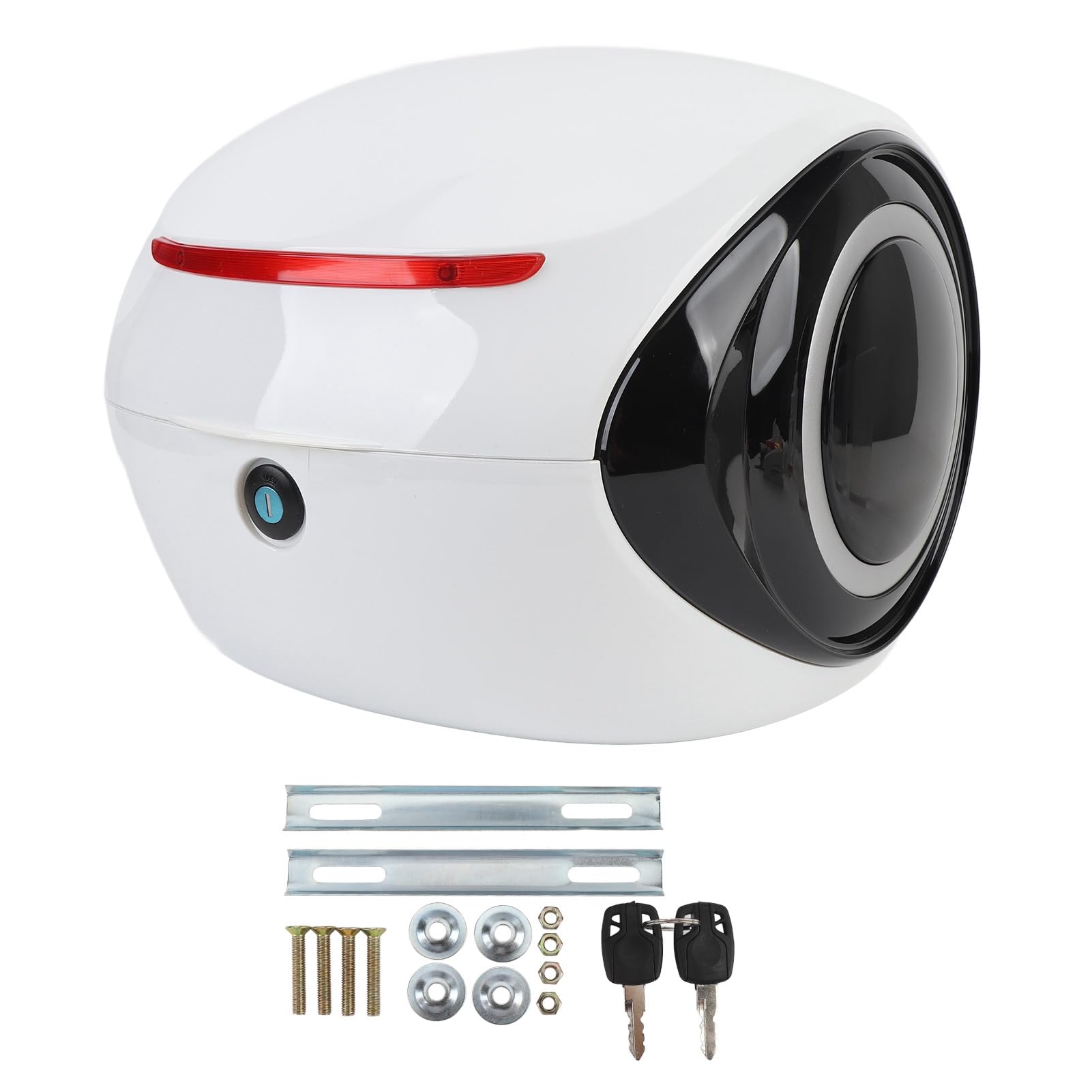 Acouto Top Case Portatif de Preuve Sportive d'ABS de Valise Supérieure de Moto de 32L pour Le Scooter électrique de Vélo Blanc à ABS Amovible Votre Boîte a Fait l'isolation élevée Légère (White)