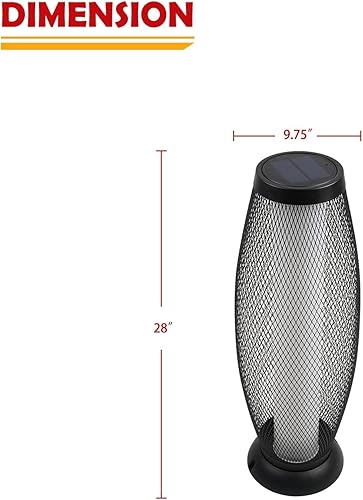 Miniatura 9 de Solar Yard Lámpara solar de pie para exteriores, pantalla de alambre de metal, linterna LED moderna parpadeante para exteriores, resistente a la