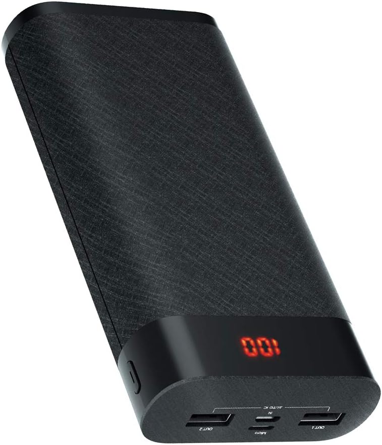 Power Bank, 26800mAh Portable Phone Charger High Capacity External Battery Pack with LED Digital Display, Portable Charger for iPhone iPad Samsung Huawei and Tablets（Black）