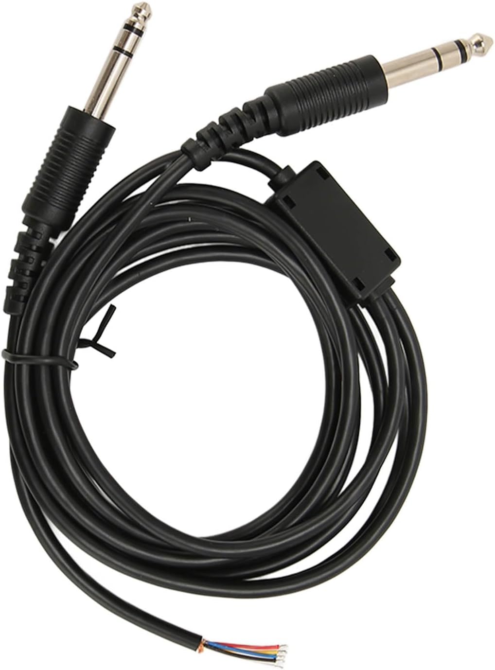 Gugxiom Aviation Headset Replacement Cable, 6.6ft/2m for David Clark AVCOMM Pilot Dual GA Plug, 3/16 inch Microphone Plug & 1/4 inch Speaker Plug (PJ‑055), PVC Outer Cover