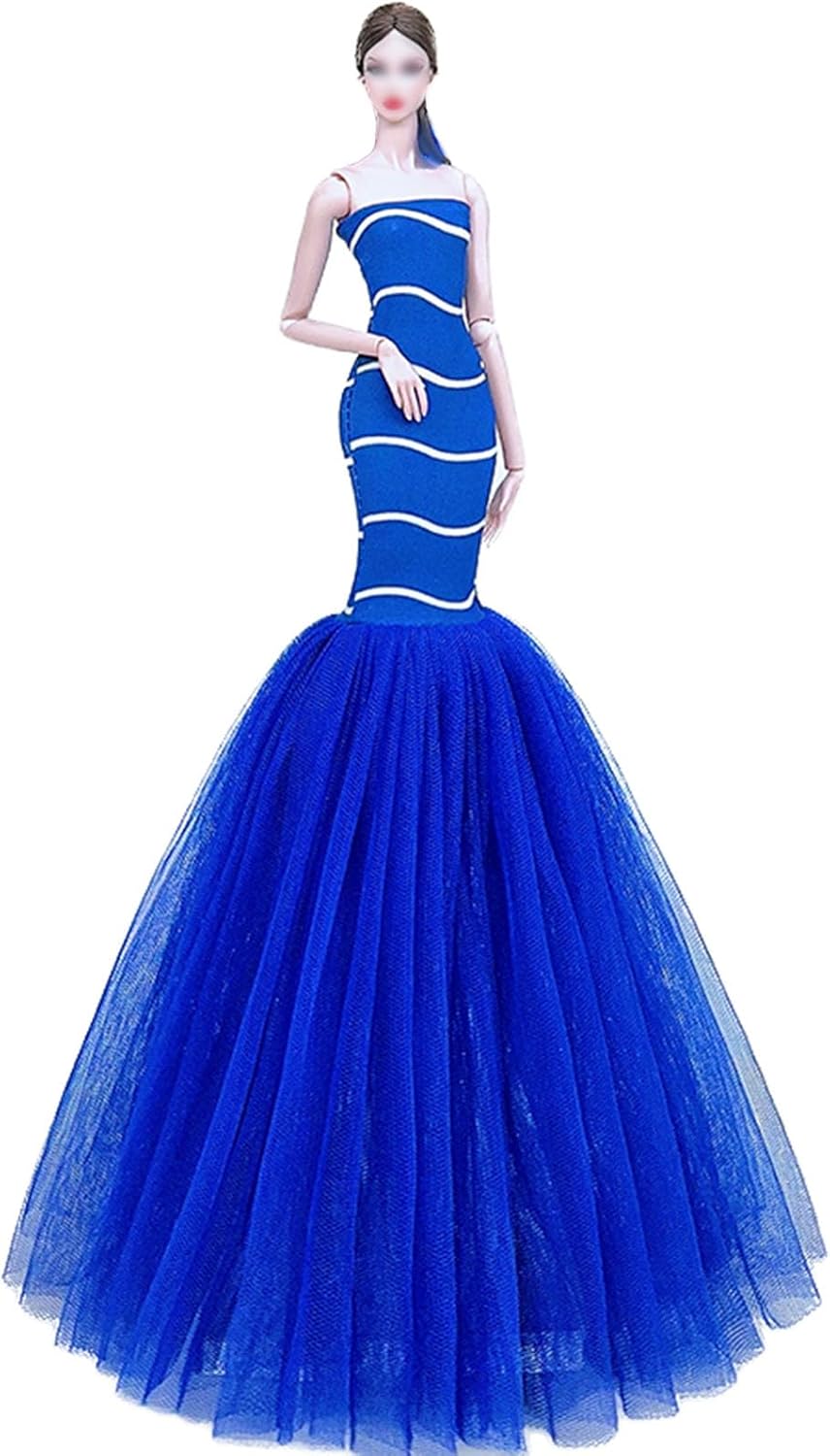 Fashion Princess Wedding Dress Party Gown Clothes for 11.5inch Doll Fishtail Dresses 1:6 Dolls Accessories (Style M)