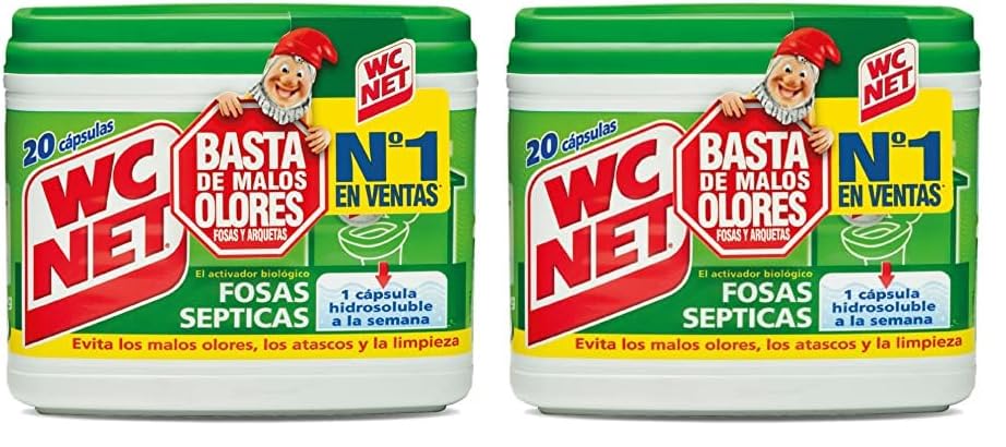 Wc Net Fosa Septica 20 Capsulas x 18 g, Multicolor (Paquete de 2)