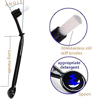 Vista 1 de Juego de cepillos de limpieza para máquina de café, 2 cepillos limpiadores de espresso con herramienta de cuchara, cepillo de cabeza de grupo