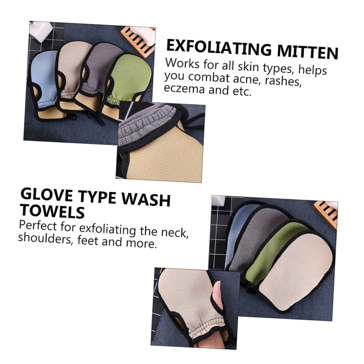 Healvian 12 Pz guanti da bagno guanto esfoliante exfoliating gloves esfoliante per il corpo accessori da bagno asciugamano asciugamani guanti esfolianti guanto da bagno