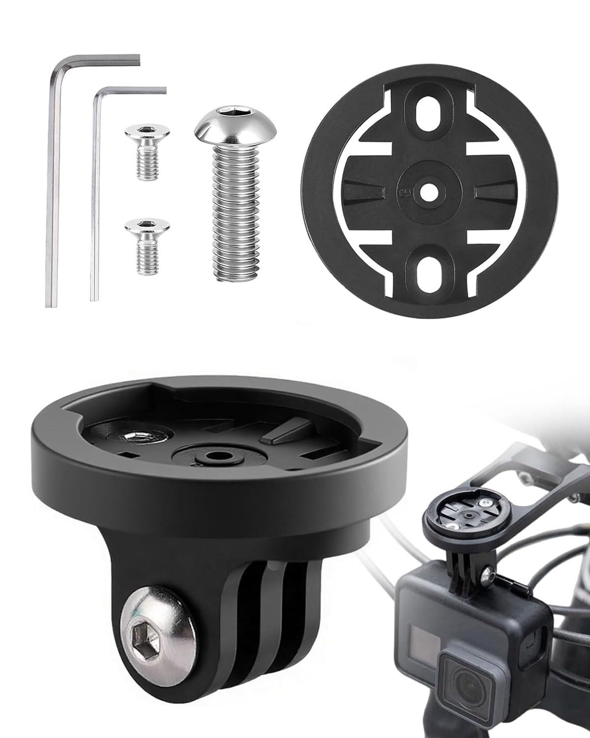 Support De Guidon Universel Pour Garmin Edge, Varia Et GoPro – Adaptateur 22 Mm En Aluminium, Compatible Vélos De Route/VTT