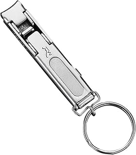 Mini Cortador de Unhas | Cortador de unhas para unhas grossas | Cortadores de unhas portáteis com limas de unhas e chaveiro, design de viagem ultra fino, cortador de unhas dobrável, manicure Hizoechu