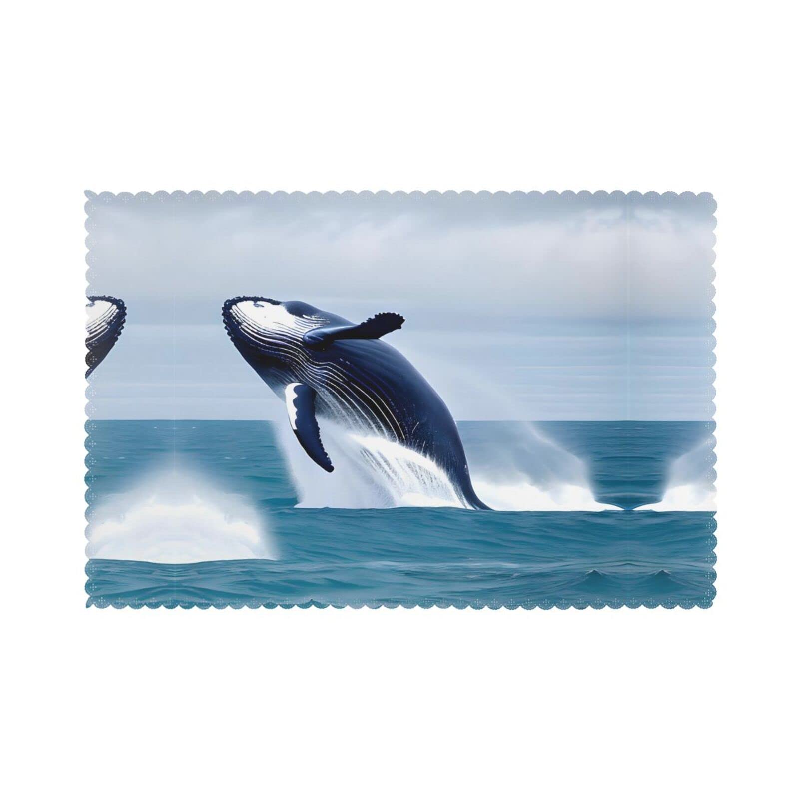 Sets de table isolants Whales at sea pour protéger des assiettes chaudes
