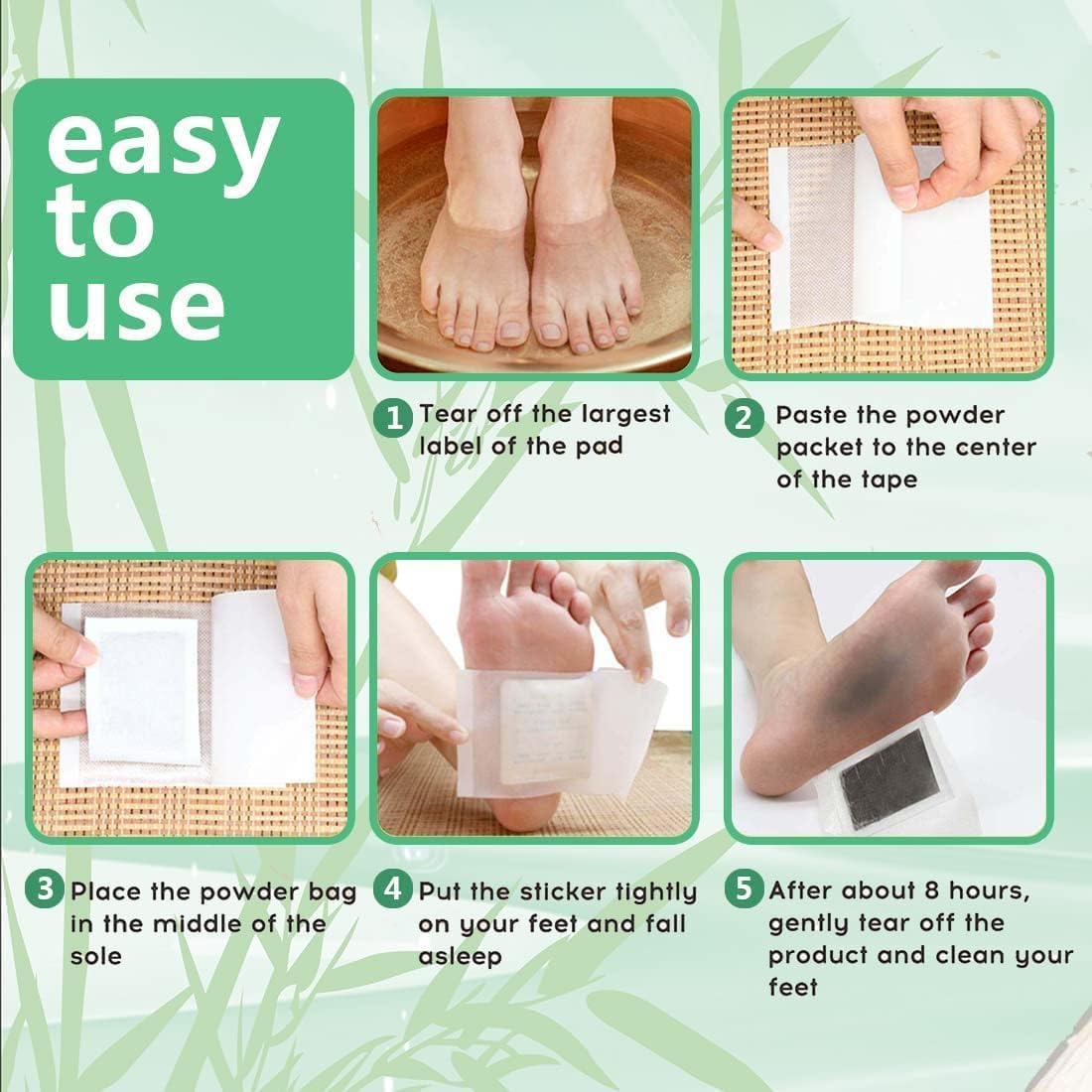 Foot Pads maguja 100Pcs Foot Pads for Foot Care Ginger Foot Patch with Natural Ingredients Bamboo Vinegar and Ginger Powder