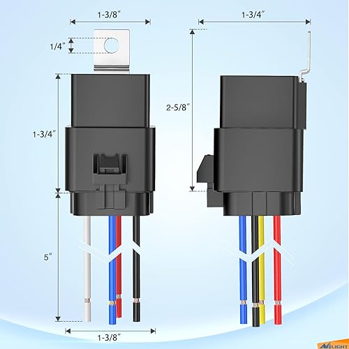 Miniatura 3 de Nilight 50044R - Juego de 5 cables de cobre estañado impermeables de 40/30 amperios, resistentes de 12 AWG, 5 pines, SPDT, estilo Bosch de 12 V