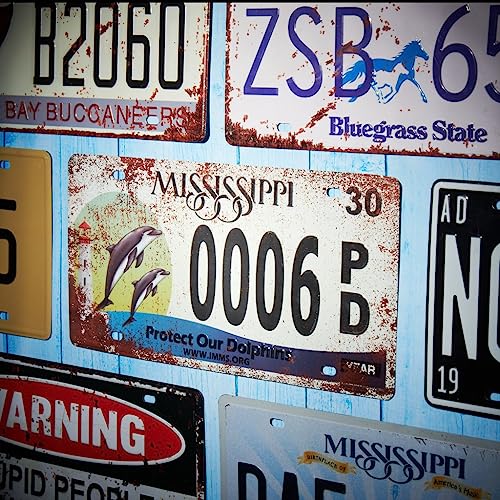 Image of Mississippi 0006 PD Multipurpose Metal Signs - License Wall Plate, Decorative Car Tag - Ideal for Cafe, Restaurant, Shop, Home, Hotel, Club, Office, Living Area