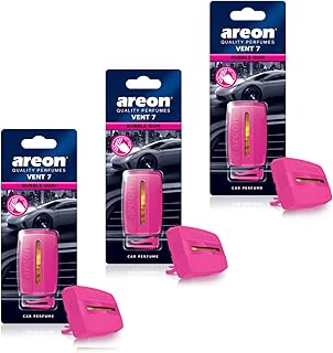 AREON Vent 7 Car Perfume Vent Clip AC and Fan Air Freshener, Bubble Gum Scent (Pack of 3)