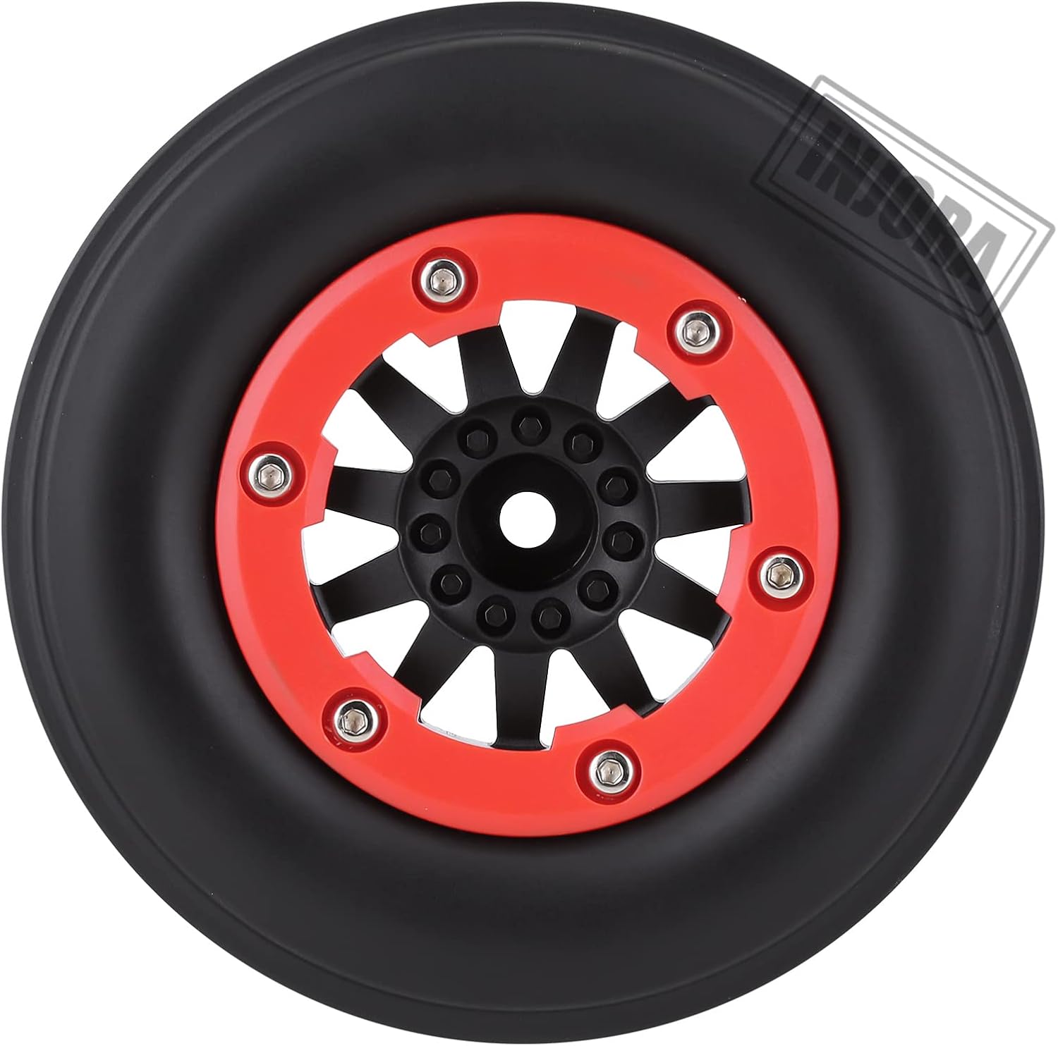 INJORA RC Drag Tires Rear Drag Racing Wheel Tires 2PCS 2.2"/3.0" Tires for 1/10 No-prep Drag Racing Car Losi 22S, AE DR10 RC Car Short Course Slash (Red)