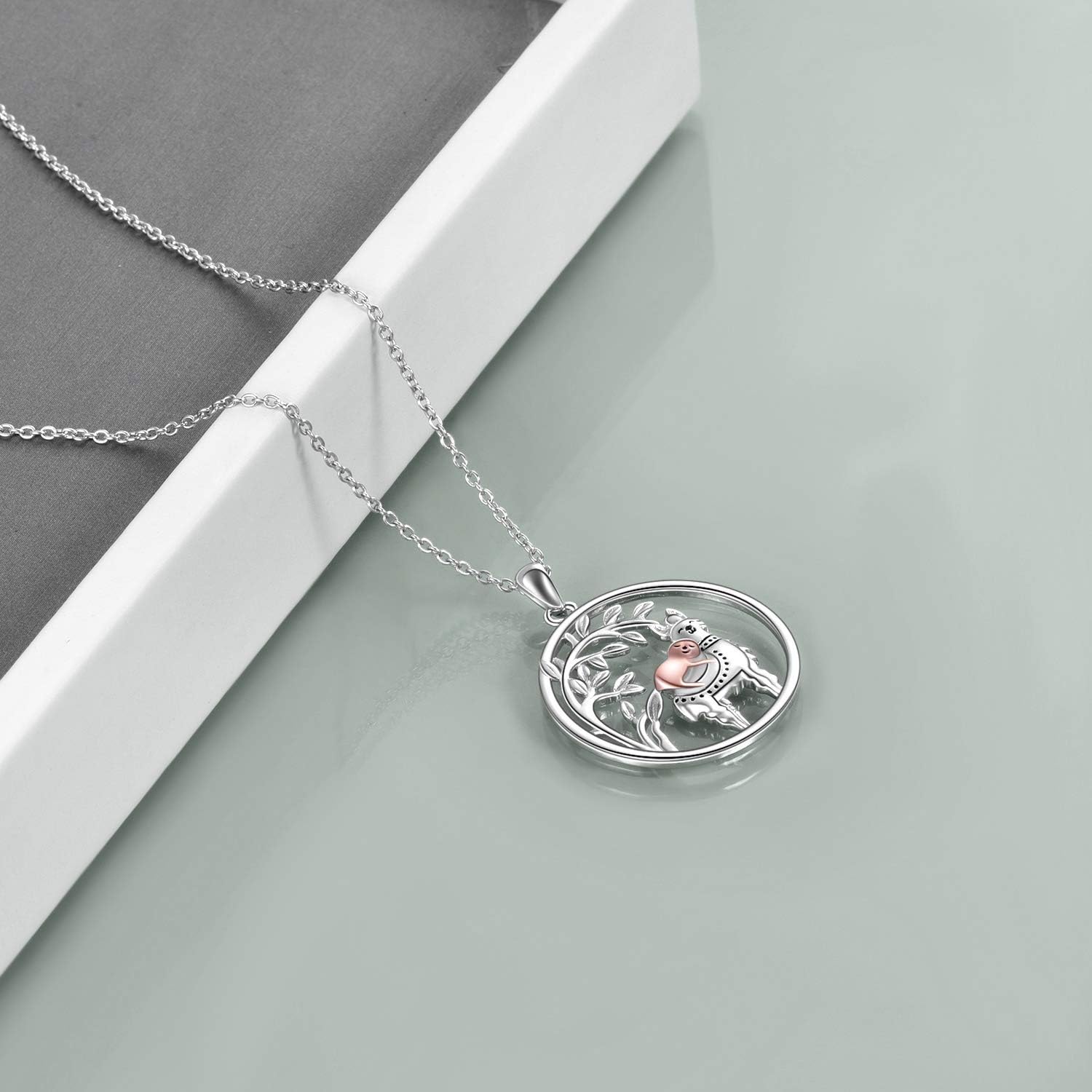 ONEFINITY Sloth Llama Gifts Sterling Silver Sloth Llama Necklace Crystal Sloth Alpaca Pendant Jewelry Set for Women Girls