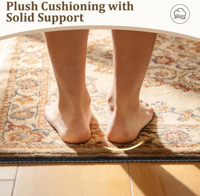 8x10 Ft Non Slip Rug Pad, Dual Surface Felt and Rubber Gripper Backing, 1/4 inch Thick Carpet Liner for Hardwood Floors, Under Area Rug Protective Cushioned Pads, Keep Rugs Safe and in Place