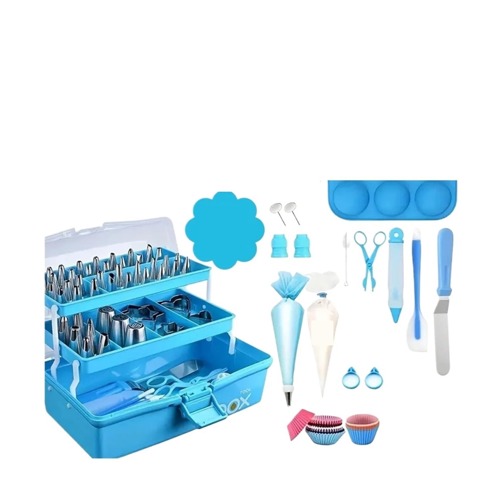 Spritzbeutel Tortendekorations-Backzubehör - 236-teiliges Set mit wiederverwendbaren Silikon-Spritzbeuteln aus Edelstahl
