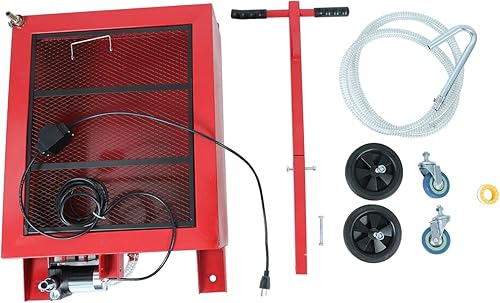 Miniatura 9 de BACLAUGH Bandeja de drenaje de aceite de perfil bajo portátil de 12 galones con bomba eléctrica a prueba de explosiones de 110 V y manguera de 7