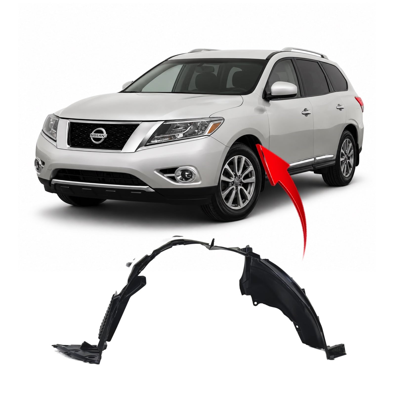 FitParts For Nissan Pathfinder 2013–2014 Front Left Fender Liner