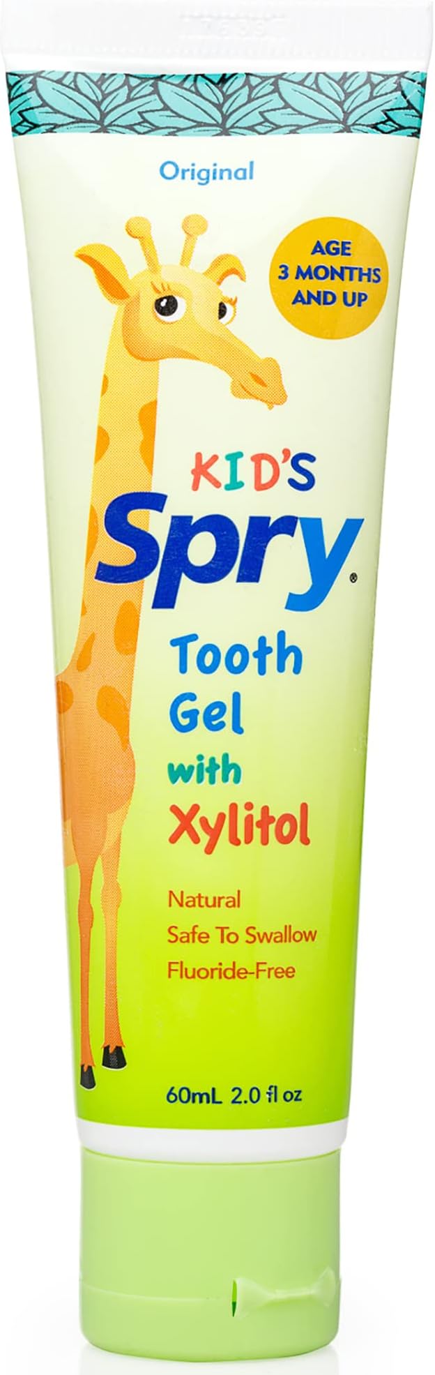 Spry Natural Xylitol Toothpaste for Baby, Toddler and Kids Age 3 Months and Up - Fluoride Free Tooth Gel, Tasty, Support Development of Emerging Teeth, Original 2 Fl Oz (Pack of 2)