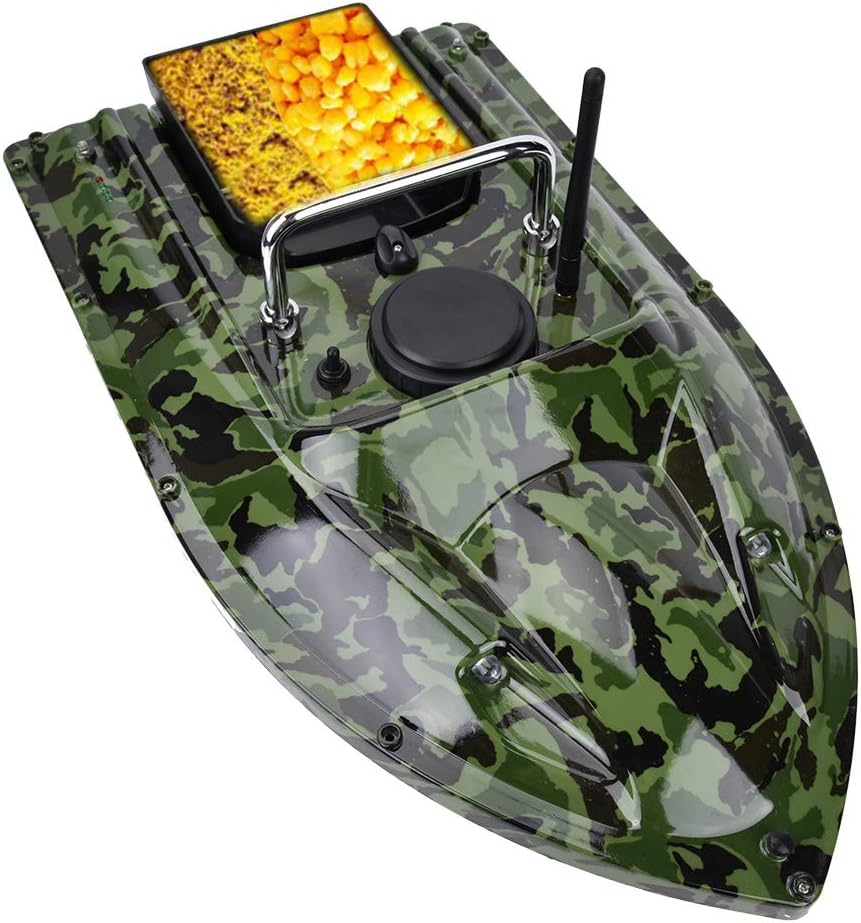 SUNGOOYUE Wireless Fishing Lure Bait Boat, 500m 1.5kg Load Capacity Remote Control Fishing Boat Fiander Lure Bait with LED Night Light(Green)