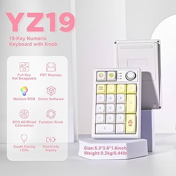 Amazon | YUNZII YZ19ガスケットワイヤレスメカニカルナンバー