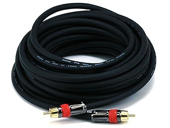 Monoprice 102683 25-Feet RG6 RCA CL2 Rated Digital Coaxial Audio Cable Black , 25ft