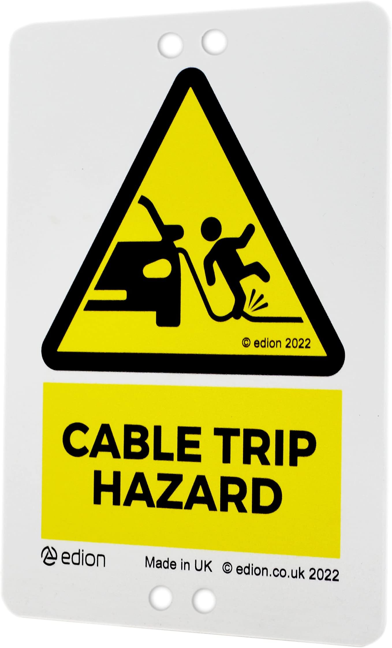 EV Charging Warning Sign – Attaches to EV Charging Cable – Pavement EV Cable Trip Hazard Warning for Electric Car Charger