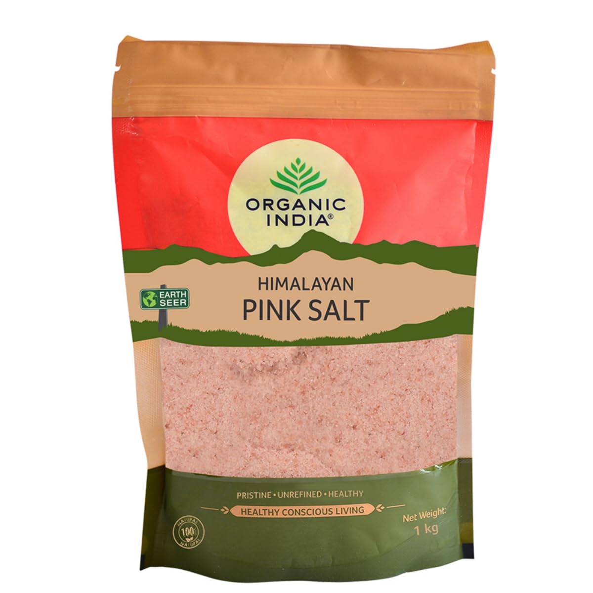 A TATA Product - Organic India Pink Rock Salt, 1Kg Pouch