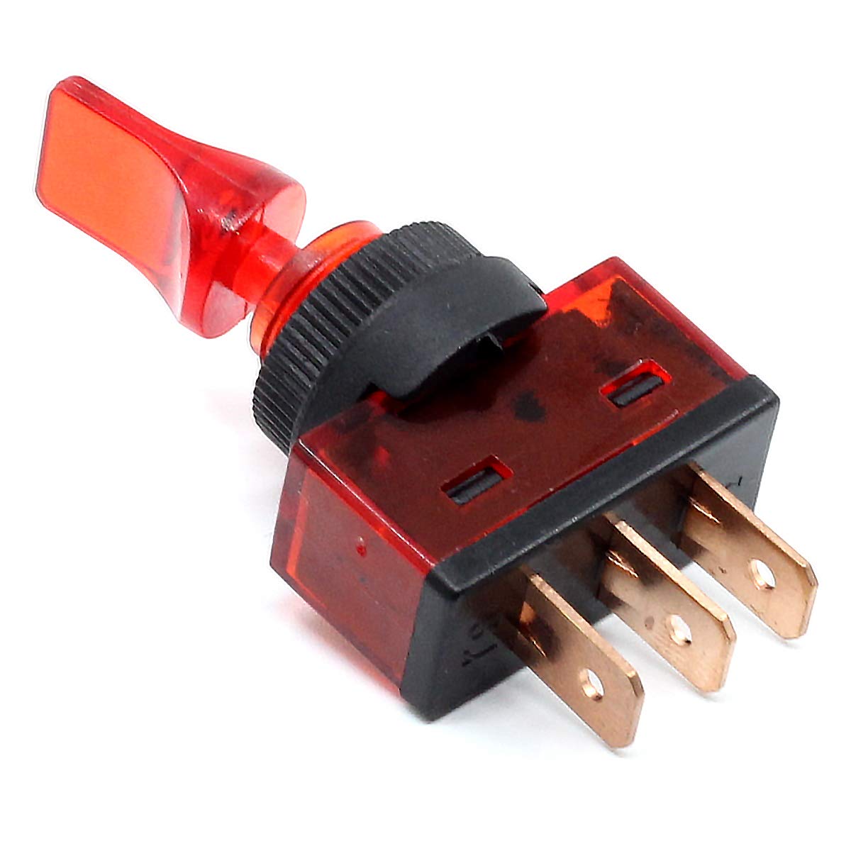 Lot de 5 interrupteurs à bascule 2 positions On/Off 3P SPST pour voiture, bateau, voiture, moto, 12 V CC 20 A Rouge 12 V 20 A