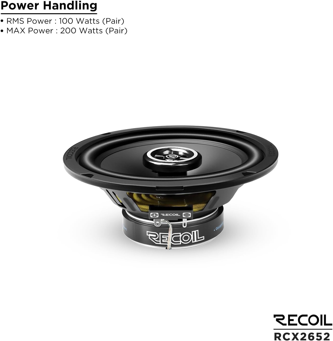 RECOIL RCX2652 Car Audio Coaxial Speakers 6.5-Inch 2-Way System