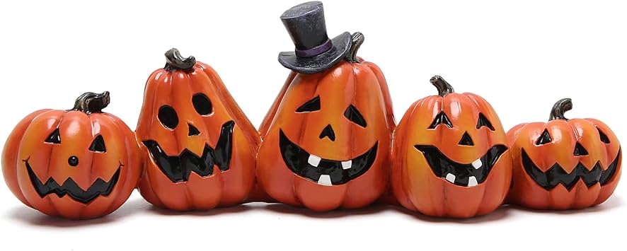 Hodao Halloween Pumpkin Decorations Indoor Halloween Decorations Clearance for Table/Halloween/Window/Present Box/Gift/Courtyard Corridor Orange Pumpkin