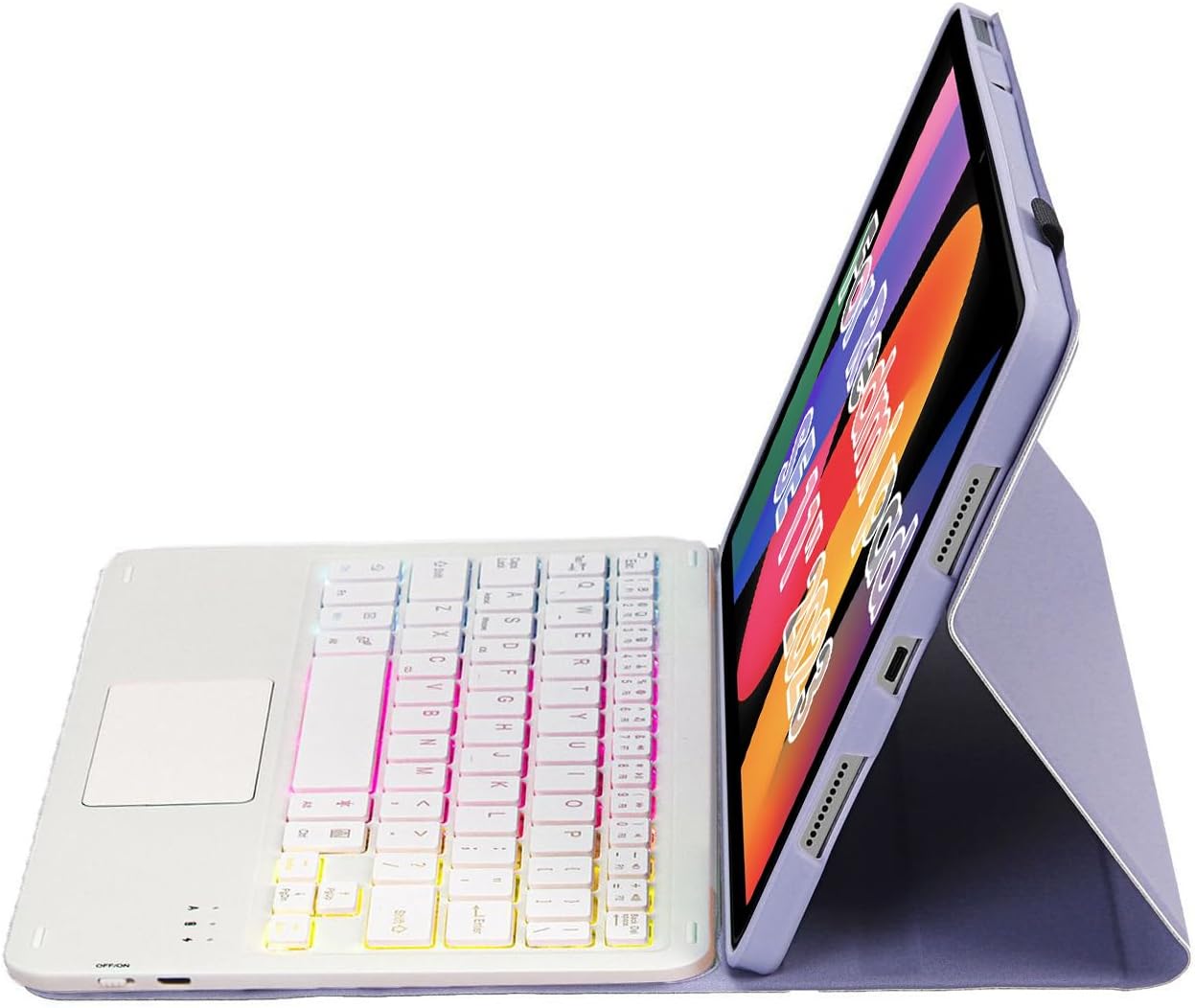 Keyboard Case for Redmi pad SE 11-Inch 2023 Backlit Detachable Keyboard with Touchpad,Purple