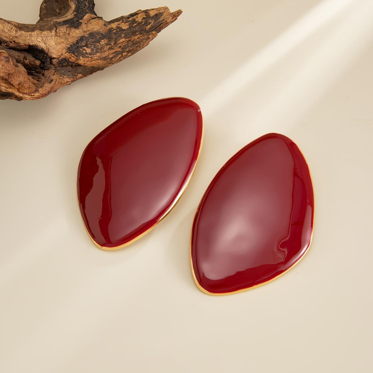 Chunky Statement Earrings for Women Red Resin Earring Irregular Geometric Drop Earring Oval Round Pebble Shape Earrings Fashion Jewelry Accessary - Image 7