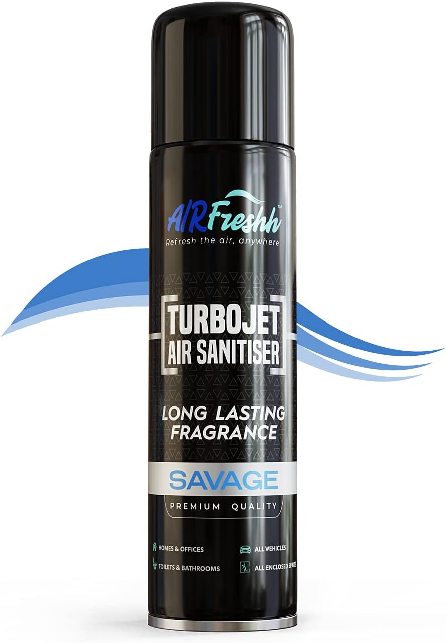 Savage 500ml Designer Inspired Cologne Turbojet Car Air Freshener - Dry Mist Air Sanitiser, Neutralise Smells Anywhere