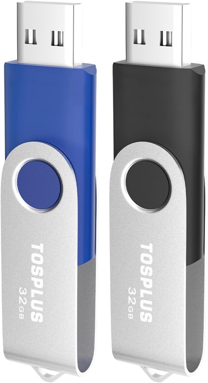 5Pack 32GB USB 2.0 Flash Drives Thumb Drives Memory Stick Jump Drive Zip Drive (Black/Green/Blue/Red/Yellow)