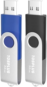 2Pack 32 GB USB 2.0 فلاش محركات الإبهام محركات الذاكرة عصا محرك القفز الرمز البريدي محرك أسود/أزرق