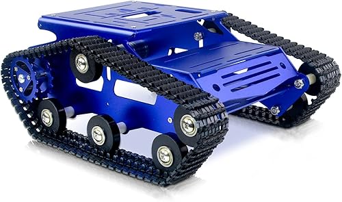 Miniatura 33 de Kit de chasis de coche robot inteligente, chasis de tanque grande de aleación de aluminio, con motores de 2WD para Arduino/Raspberry Pi DIY RC Negro