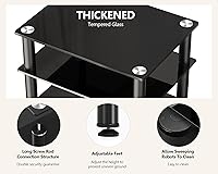 Vista 5 de Fitueyes gabinete de 4 estantes con estante de vidrio para Apple TV/Xbox One/PS4