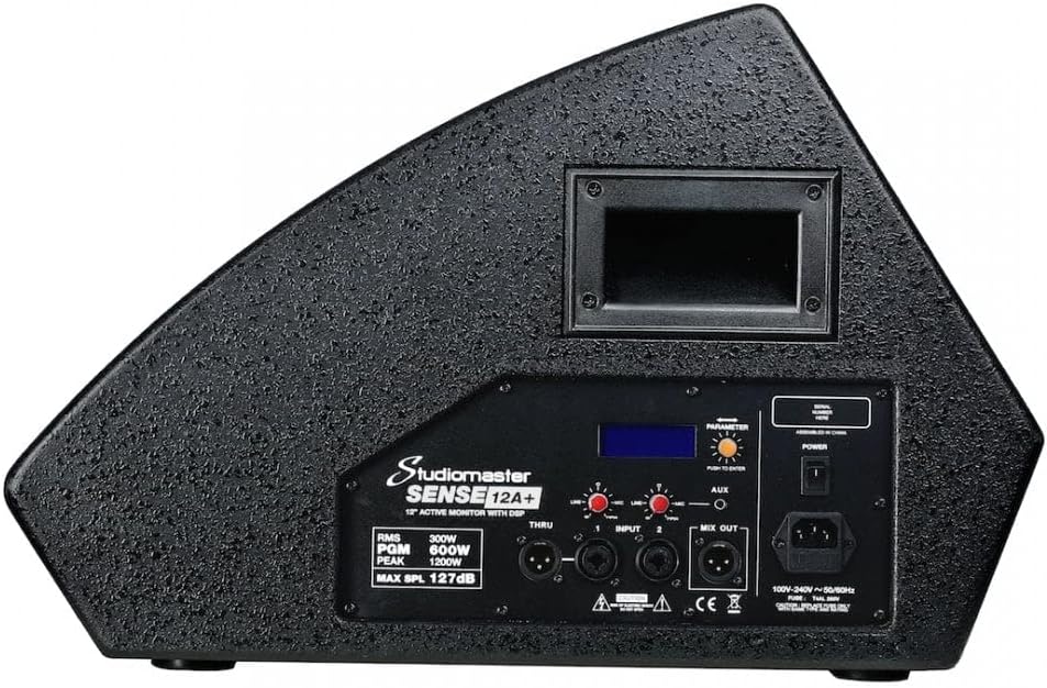 Studiomaster SENSE12A+ 12" 2-Way Active Stage Monitor Speaker, Durable Paint