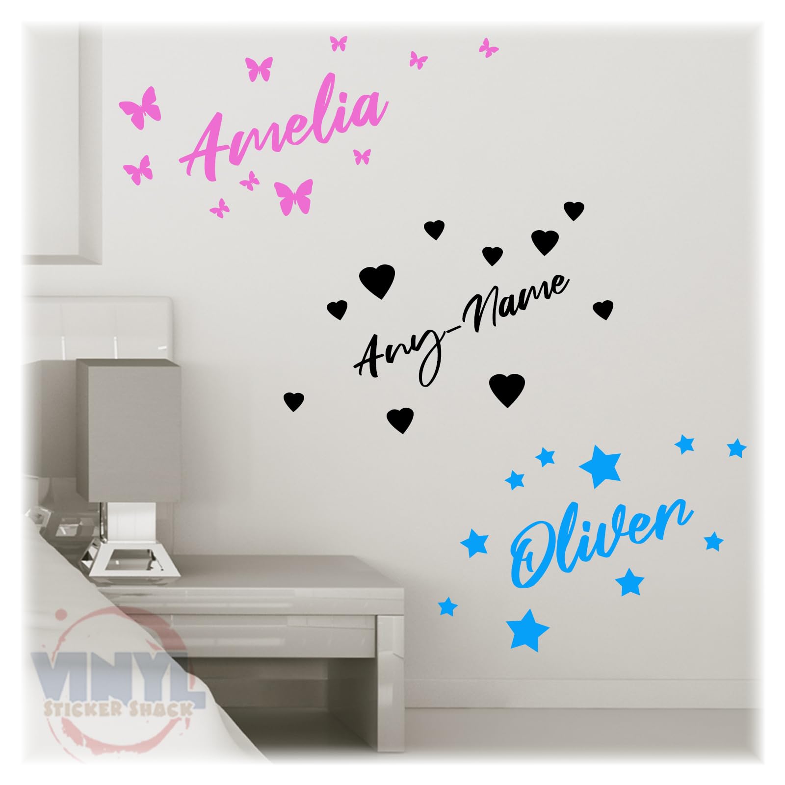 Personalised Wall Name with Shapes - Premier Style