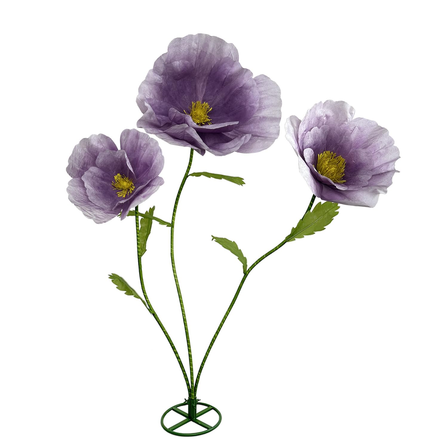 Giant Flowers Decoracion Artificial Flower - 3Pcs Large Artificial Flower Arrangements, Fake Flowers Bendable Rhizome for Wedding Reception, Birthday, Party, Backdrop Decor, Window Display (Purple)