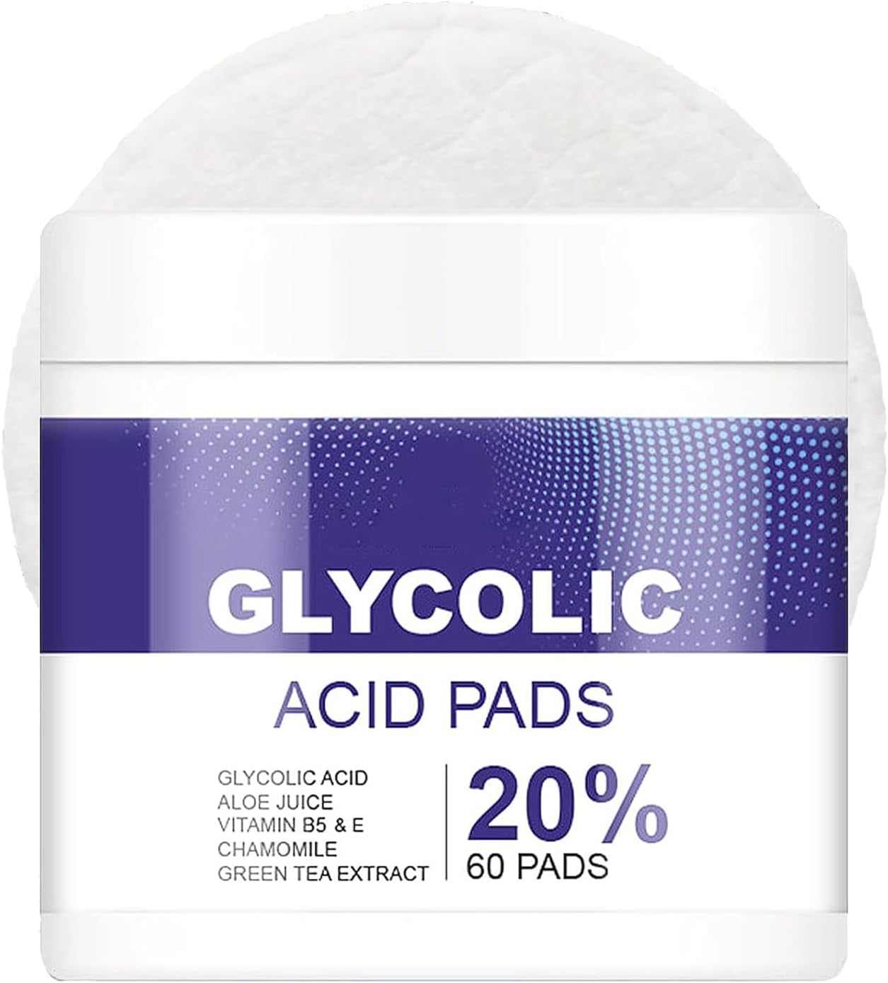 20% Glycolic Acid Facial Pads (60 Count),Exfoliating Resurfacing Pad for Face With Tea Tree Oil, Glycolic Acid Pads for Face Peel & Radiance Deep Cleaning Effect Radiant Skin Renewal