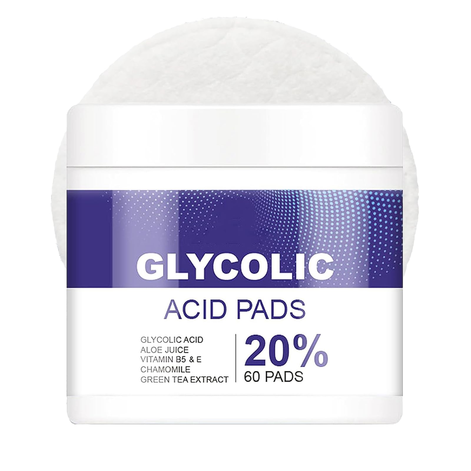 20% Glycolic Acid Facial Pads (60 Count),Exfoliating Resurfacing Pad for Face With Tea Tree Oil, Glycolic Acid Pads for Face Peel & Radiance Deep Cleaning Effect Radiant Skin Renewal
