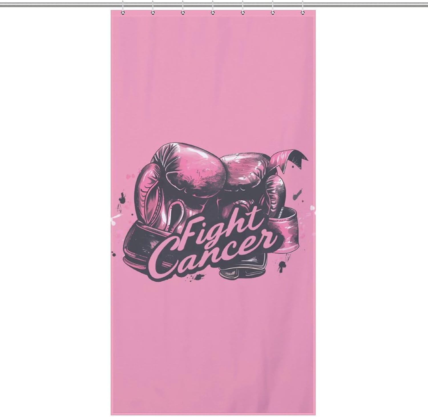 Fight Cancer Funny Shower Curtains Washable Bath Curtain Liner with Hooks for Bathroom Bath Tubs