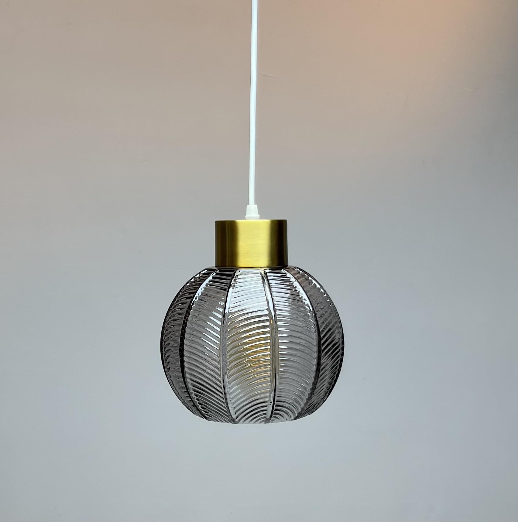 Leaf Design Glass Ceiling Pendant in Green, Smokey or Clear Options Ceiling Light Pendant Non Electric. Stunning Hanging Pendant Designs for The Home (Smokey)