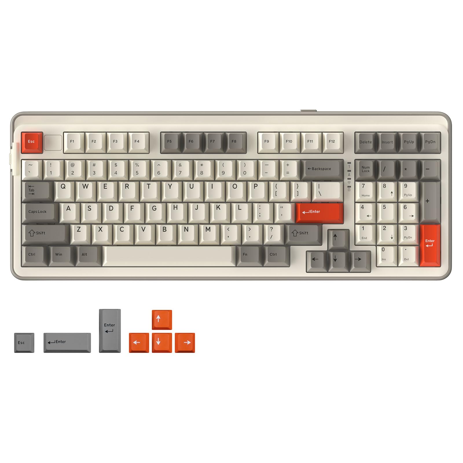 DAREU EK98pro Wireless Mechanical Keyboard Tri-Mode BT 2 4GHz USB-C Creamy Gaming Keyboard with Number Pad Pre-lubed Linear