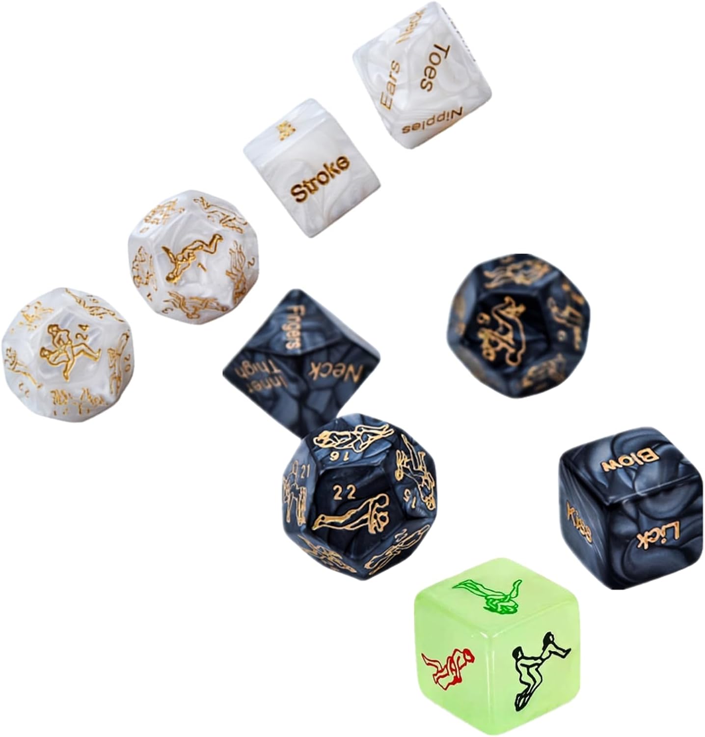 9Pcs Sex Dice for Adult Sex Games, Sex Dice Game, Adult Dice Games for Couples, Bedroom Games for Couples Naughty,Make The Perfect Couples Toys
